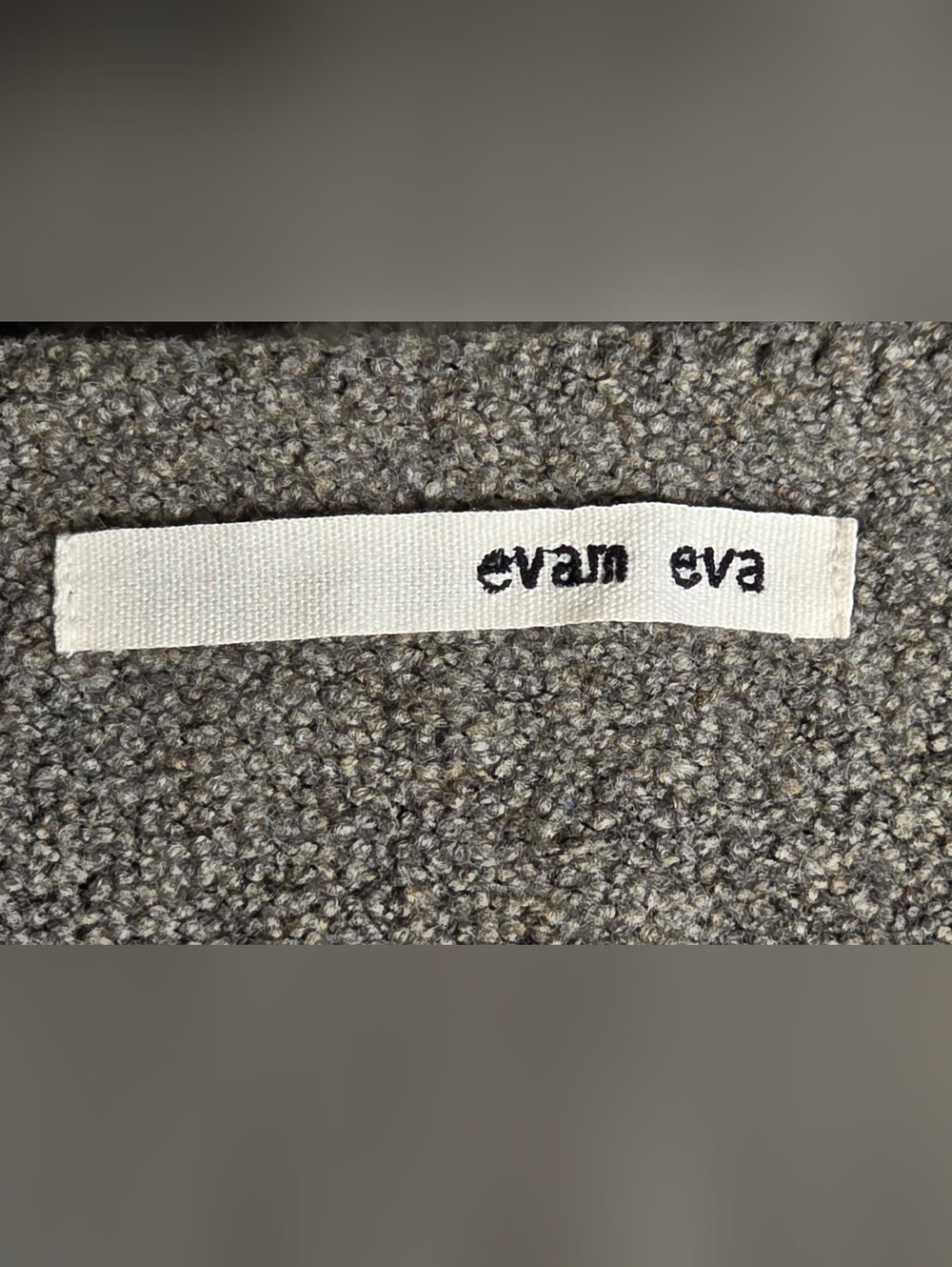 Evam Eva Wool Boucle Long Open Cardigan Coat Gray Size 1 Made in Japan - Picture 6 of 9